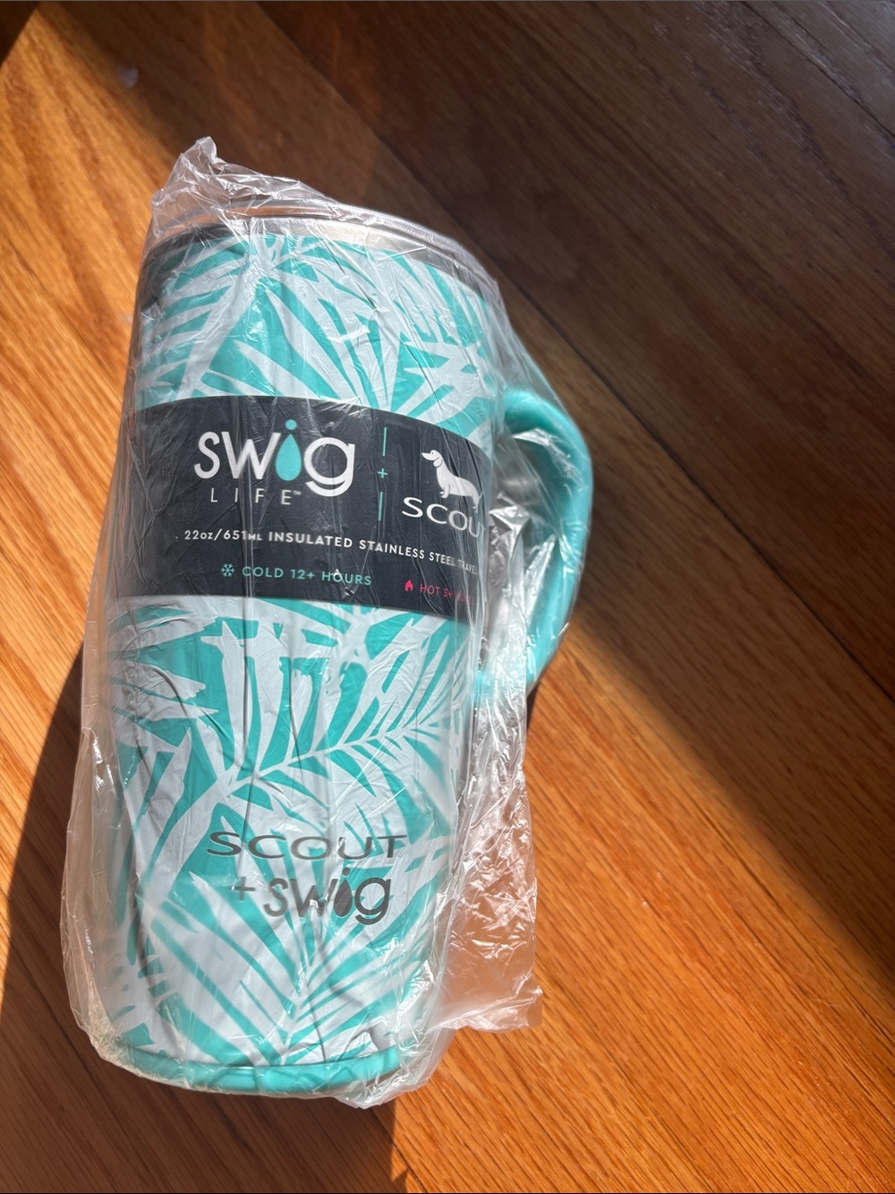 Swig Life Teal Palm Insulated Travel Mug with Handle - Swig